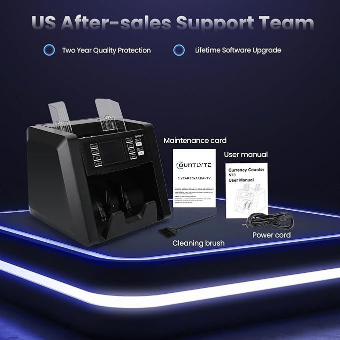 C-N70A Mixed Denomination Money Counter Machine,Value Counting,Multi Currency,CIS/UV/MG/IR Counterfeit Detection Bill Counter,Serial Number,Printer Enabled,Touch Screen,Cash Counter