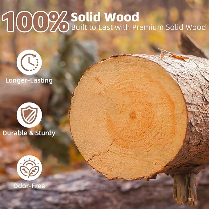 Uniclinens Coat Rack Freestanding Solid Wood Coat Tree Standing with 8 Hooks, Coat Rack Stand Creative Tree Branch-Look (Walnut)