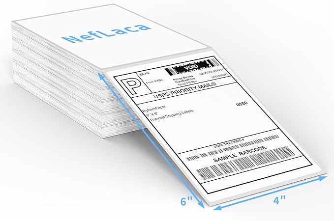 Direct Thermal Label-Shipping Label 4x6-NefLaca Thermal Printer Sticker 4"x6",Compatible with Rollo,Nelko,Zebra. MUNBYN Printer(Pack of 1000 Labels)