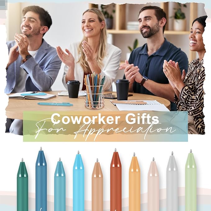 100pcs Thank You Pens Bulk Cute Multicolor Ballpoint Pen for Men Women Server Accessories Employee Holiday Appreciation Gifts for Teacher Office Back to School Party Favor (Morandi)