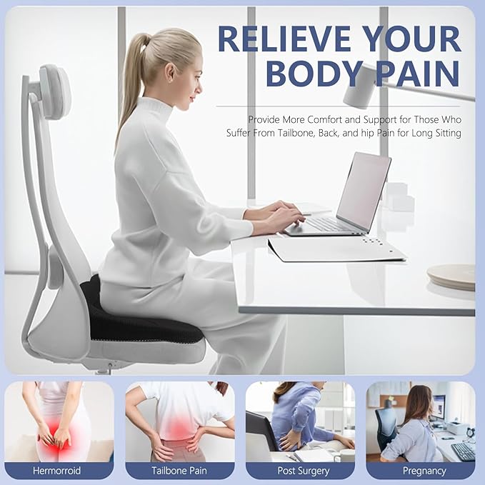 19.7in Thicken Cooling Gel Seat Cushion, Larger Gel Seat Cushion for Long Sitting Pressure Relief Seat Pad for Office Chair Egg Cushions for Car, Desk Chair, Wheelchair Cushion