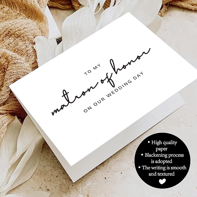 Matron of Honor Proposal Gifts for Wedding Day, To My Matron of Honor On Our Wedding Day Cards.（Matron of Honor B）