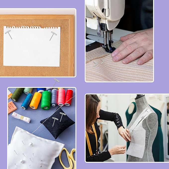 120 Pcs 2 Inch T-Shape Sewing Pins with Plastic Clear Box - Stainless Steel T-Pins for Wig Heads & Knitting Sewing Craft (51mm/2inch)