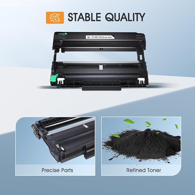 DR730 DR-730 Drum Unit 2-Pack Compatible Replacement for Brother Drum DR730 DR-730 DR 730 for MFC-L2710DW MFC-L2750DW HL-L2395DW HL-L2370DW DCP-L2550DW MFC-L2750DWXL Printer (Black，Not Toner)