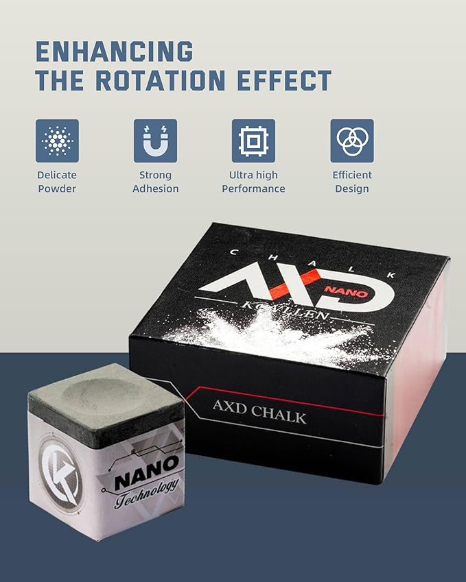 KONLLEN Pool Cue Chalk Nano Technology Billiard Chalk for Professional Tournament Dedicated Pool Chalk (Outstanding Performance, Reduce Miscue, Durable)