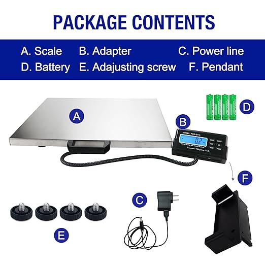 Charmline 660lbs x 0.2oz High Accuracy Digital Postal Scale, Shipping Scale with 21x17 Large Stainless Steel Platform, Heavy Duty Scale for Packages/Dog/Postage/Luggage, Battery & AC Adapter Powered