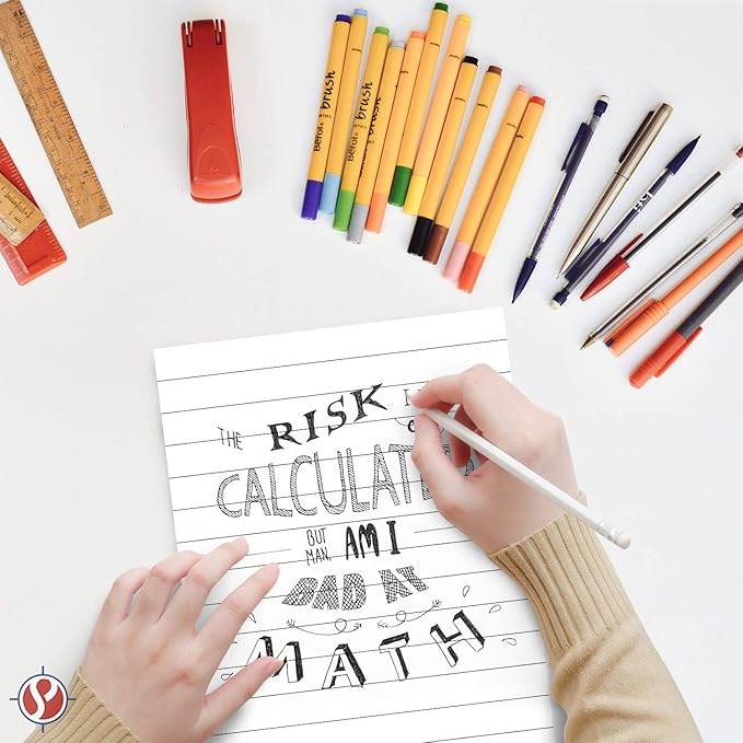 Memo Pads, White, With Black Lines – Lined Paper Notepads, Scratch / Writing Pad for Planning, To-Do Lists, Appointments, Reminders, Home, Office – 50 Sheets Per Pad, 10 Pads per Pack – 4.25" x 5.5"