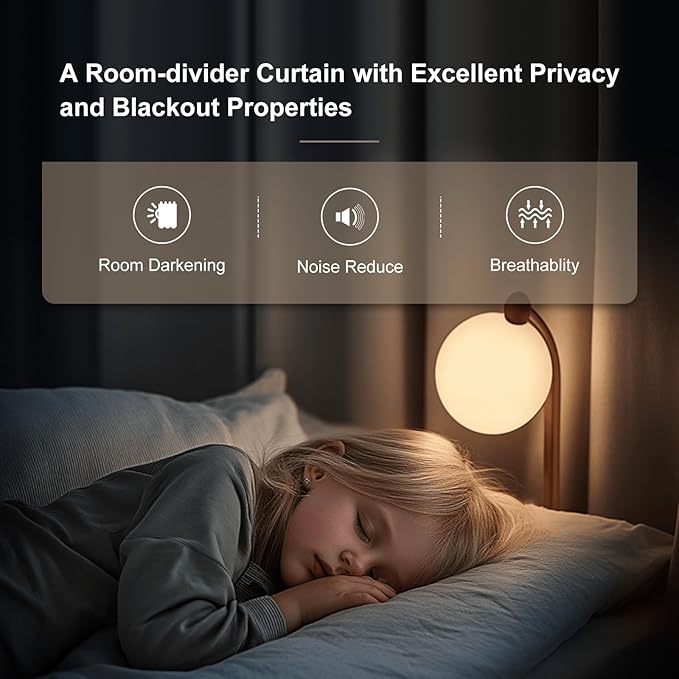 Room Divider Curtains & Flexible Bendable Tracks Set,Privacy Dividers Ceiling Track Curtain Window Blackout Curtains for Living Room Bedroom (W150 × H108 In 1 Panel Khaki Drape & White Rail)