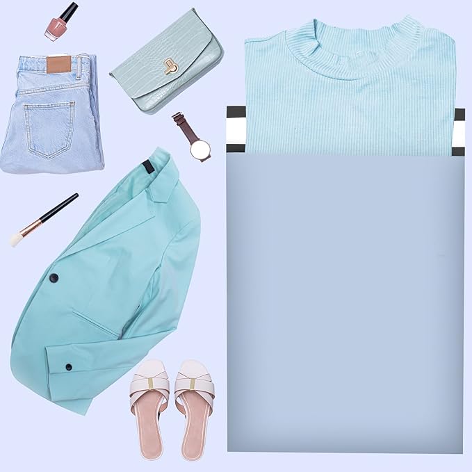 Large Poly Mailers 19x24 Inch 100 Pack, Shipping Bags for Clothing with Self-Sealing Tear-Resistant, Waterproof Poly Bags, Mailing Envelopes for Small Business (Light Blue)