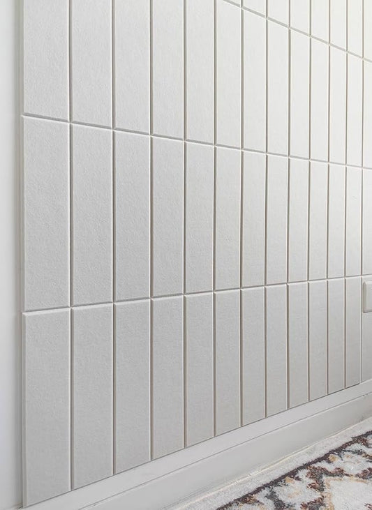 Large Cork Board Alternative - 24-Pack Felt Wall Tiles with Safe Removable Adhesive Tabs, Cork Wall Tiles Bulletin Board Home Office Essentials - Warm White