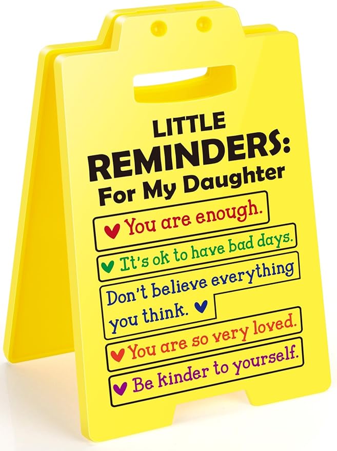 MBL Inspirational Positive Gifts Daughter - Motivational Mental Health Self Love Gift for College Daughter Birthday Christmas Graduation, Little Reminders Home Dorm Decor Sign, You are Enough