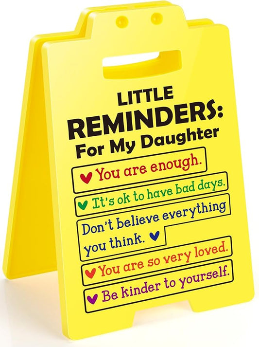 MBL Inspirational Positive Gifts Daughter - Motivational Mental Health Self Love Gift for College Daughter Birthday Christmas Graduation, Little Reminders Home Dorm Decor Sign, You are Enough