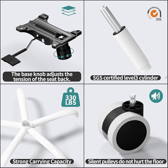 TRALT Office Chair - Ergonomic Desk Chair with Adjustable Lumbar Support, Mesh Computer Chair, Executive Chairs for Home Office Comfortable Lumbar Support (Pink)