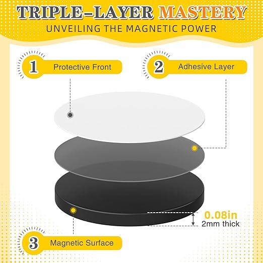 105 Pcs Round Magnets with Adhesive Backing, Flexible Self Adhesive Magnets for Crafts, Small Sticky Magnetic Dots for Hanging & Organizing Light Objects, Magnets for Whiteboard, Fridge, DIY