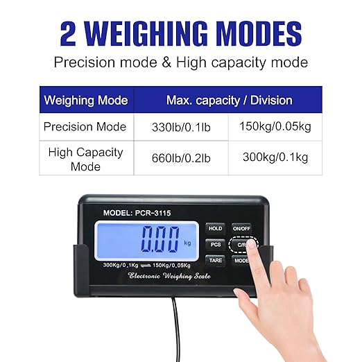 Charmline 660lbs x 0.2oz High Accuracy Digital Postal Scales, Shipping Scale with 15x12 Stainless Steel Platform, Heavy Duty Scale for Packages/Small Business/Postage/Luggage
