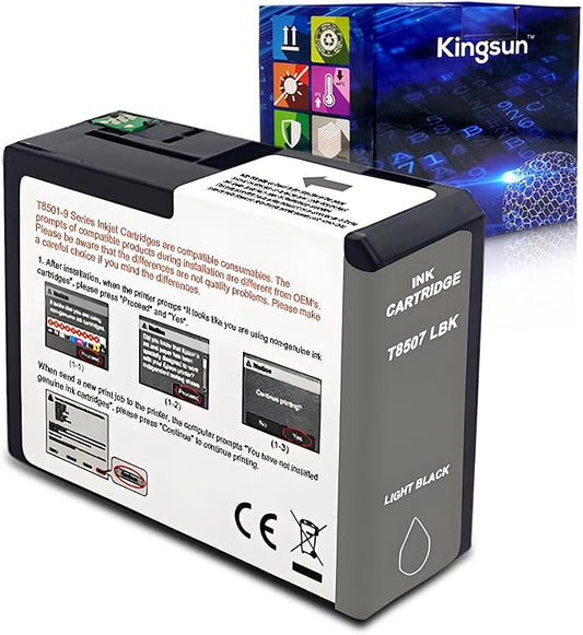 T850 Ink Cartridge T8507 T850700 Remanufactured Work for SureColor P800 (1-Pack, Light Black)