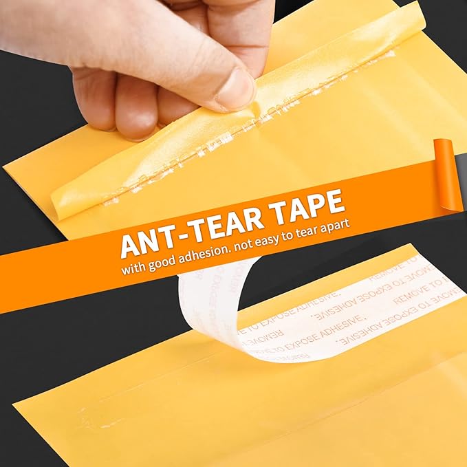 Kraft bubble mailers 6x9 Inch 200 Pack,Self-Sealing Paper Envelopes for Packaging,Strong Adhesion Envelope Mailers, Small Waterproof Cushioned Padded Shipping Bags Yellow #0