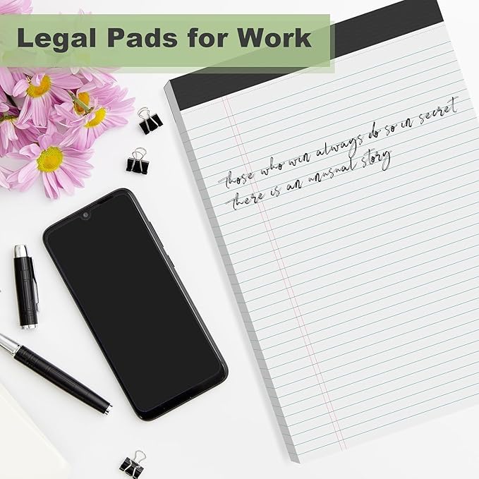 Note Pads 8.5 x 11.75 Writing Pads, 10 Pack, Double-Side Printed Lined Paper Pads Narrow Ruled White Legal Pads, 8.5x11.75 Line Note Pads, 30 Sheets Per Note Pad, Legal Notepads for Work/School/Office