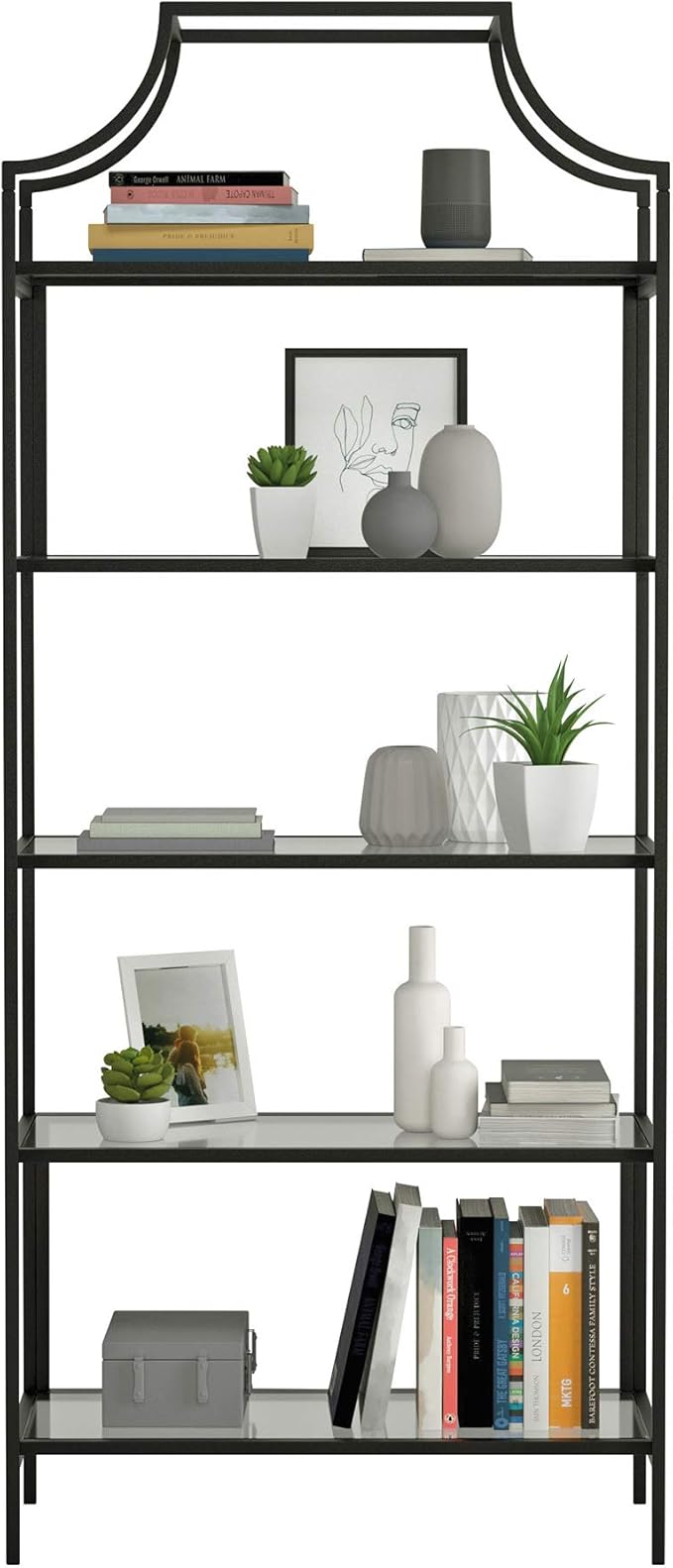 Sauder Harvey Park Bookcase/Book Shelf, Black