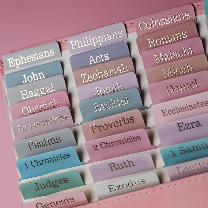 UPAFEXXI-Laminated Bible Tabs with Book Summaries(Gold Foil Embossed Lettering), Bible Tabs for Women and Men, Reposition Large Print Stickers, Easy to Read, 80Chapters Labels for Easy Navigation