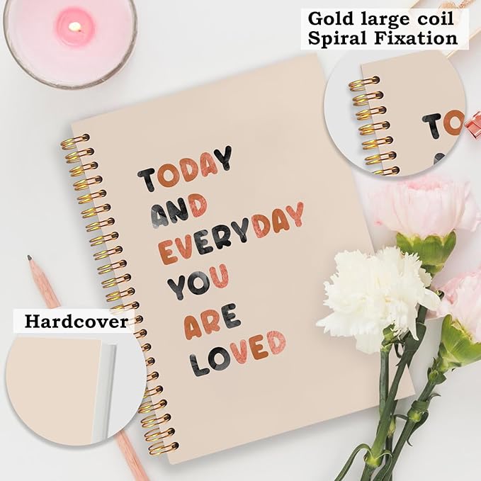 SNNDER Mental Health Motivational Spiral Notebooks, Inspirational Journaling Notebook, Positive Affirmation Journal Notebooks for Writing, You Are Loved Gifts for Kids Women, 5.5x8.3 Inch