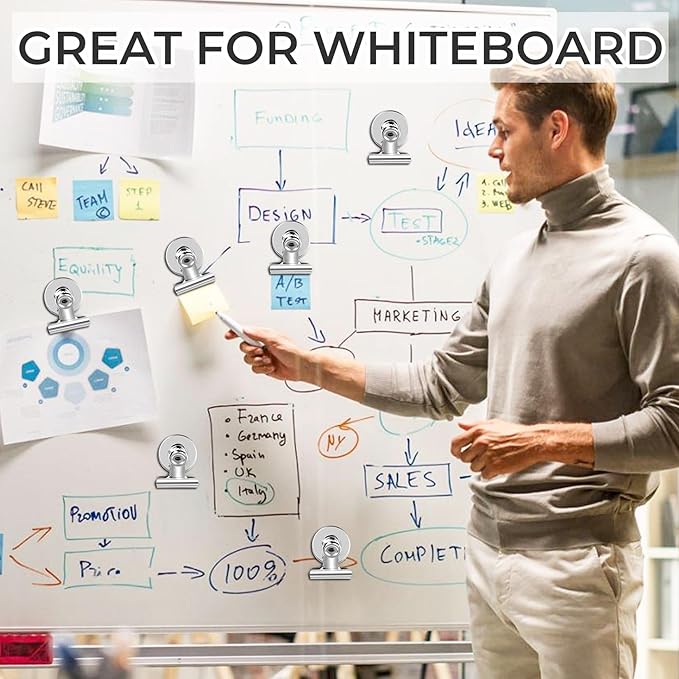 140 Pack Fridge Magnets Refrigerator Magnets; Strong Magnetic Clips Heavy Duty; Detailed List Display Paper Fasteners on Home Office Teaching (Silver)