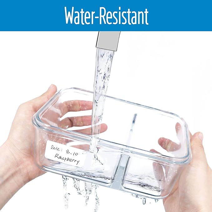 500 Removable Blank Food Labels, Water/Oil/Tear Resistant with Perforation Line for Freezer Food Containers Jars Pantry Organization (Each Measures 1” x 2”)