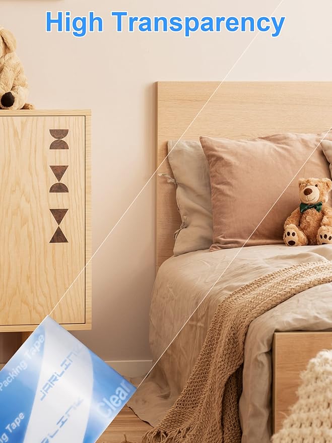 JARLINK Clearer Packing Tape 24 Rolls, Heavy Duty Packaging Tape for Shipping Packaging Moving Sealing, 2.8mil Thicker, 1.88 inches Wide, 60 Yards Per Roll, 1440 Total Yards