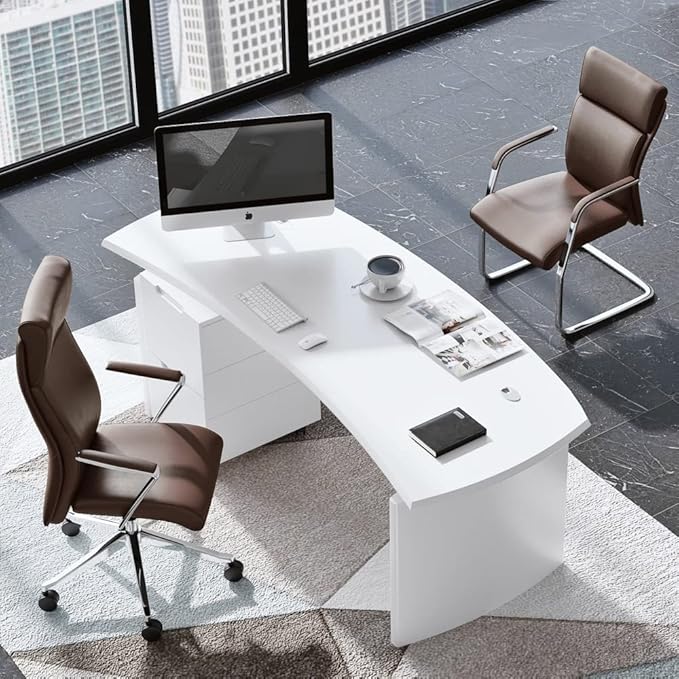 ZURI Draper Leather Executive Chair with Aluminum Frame- Dark Brown