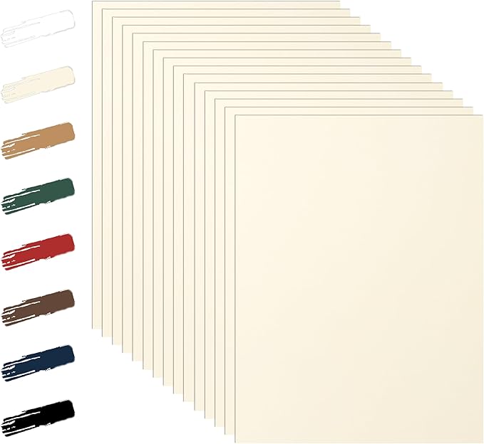100 Sheets Cream Cardstock 8.5 x 11 Off White Paper, 92lb Premium Ivory Paper Card Stock for Wedding Invitations, School Crafting, Memus, DIY Card Making, Certificate, Business Cards