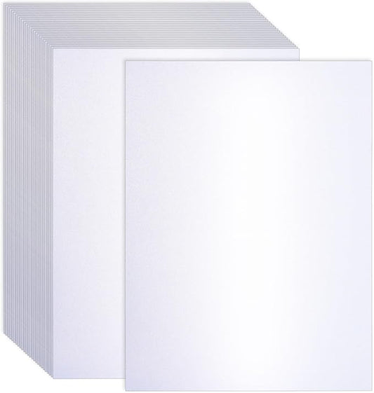 120 Sheets White Shimmer Cardstock 8.5 x 11 Inch Certificate Paper Card Stock, 250gsm/92lb Double Sided Printer Paper Pearlescent Paper for Invitations, Certificates, Crafts, DIY Cards