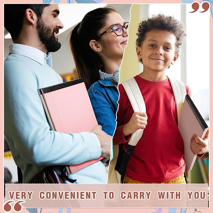 Fuutreo 8 Pcs 8.5'' x 11'' Colored Legal Pad Writing Pads Narrow Ruled 50 Sheets Per Notepad Perforated Writing Notepad Office Supplies for College Office Business (Nut Color)