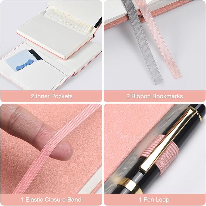 Blank Journal Notebook, 3 Pack A5 Sketch Book, Hardcvoer Sketchbook for Drawing with 100GSM Thick Paper, Leather Journal for Writing, Unlined Journal for Women, Men, School, 160 Pages, 5.7" x 8.4"