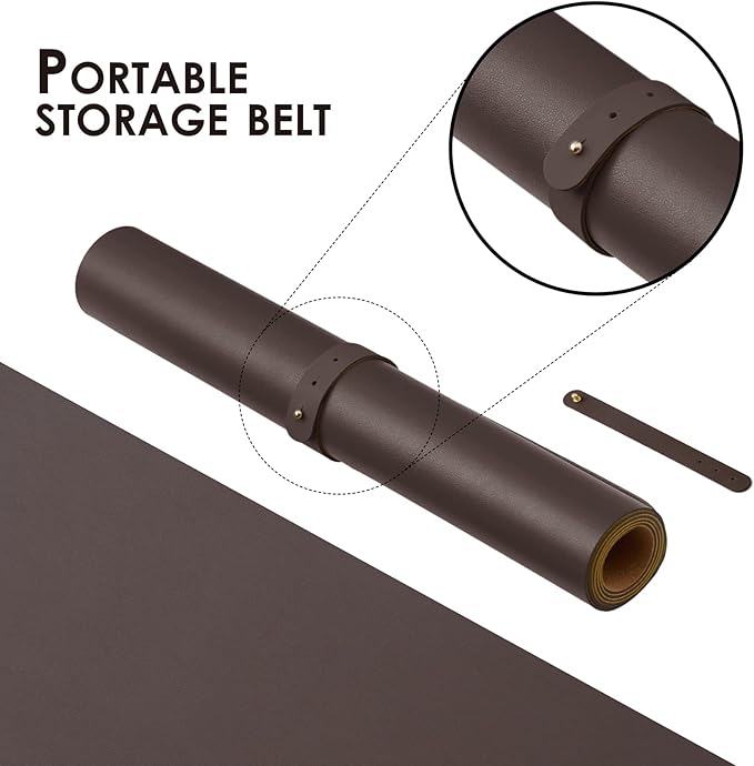 Cork Desk Mat - Dual-Sided Desk Pad for Office and Home - Desk Organization and Accessories - Ideal for Large Mouse Pad and Desk Mats on Top of Desks(Coffee,27.6"x 13.8")