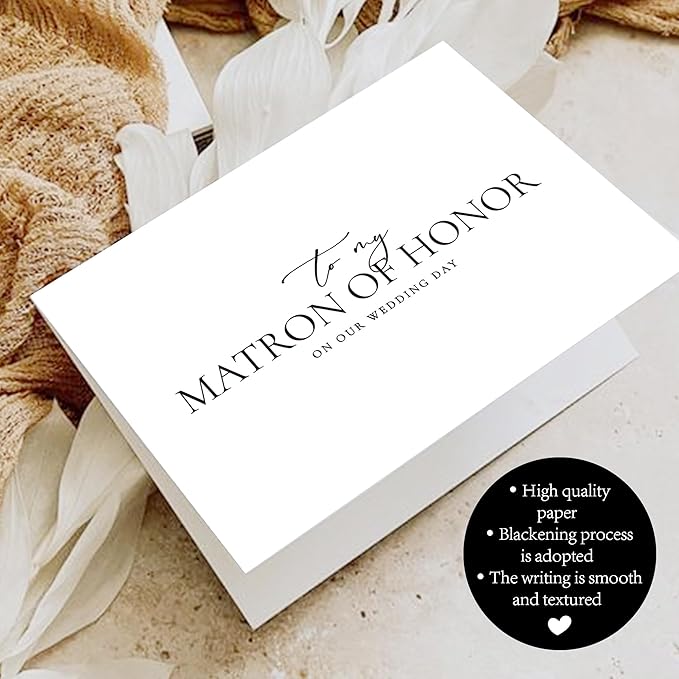 Matron of Honor Proposal Gifts for Wedding Day, To My Matron of Honor On Our Wedding Day Cards.（Matron of Honor A）