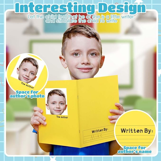 Henoyso 24 Pcs 120 Pages Primary Composition Notebooks K-2 9 3/4 x 7 1/2 Inch Journals Primary Journals Blank Books for Kids to Write Stories Kindergarten (Classic Color)