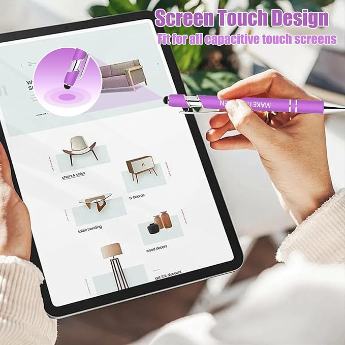 100 Pcs Inspirational Pens Bulk - Motivational Ink Ballpoint Pen with Quotes Stylus Tip Nurse Gifts for School Coworkers Office Supplies Black Ink