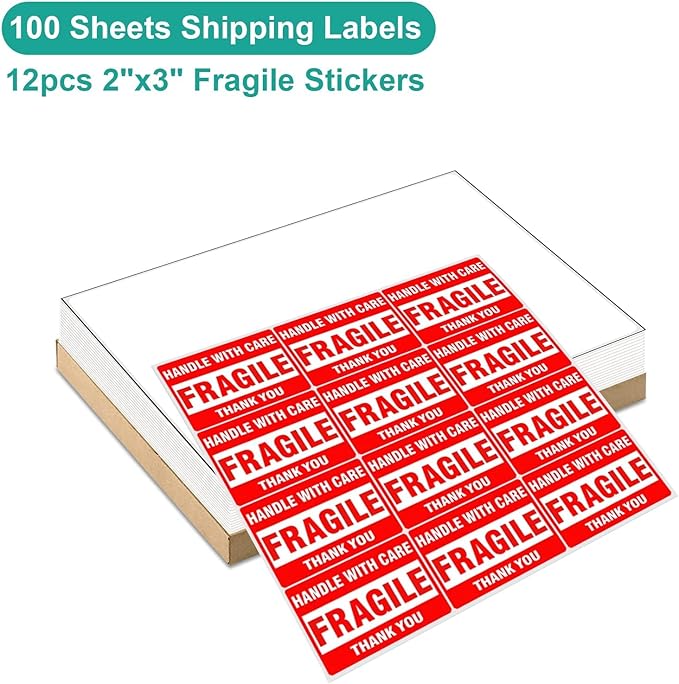 MFLABEL Full Sheet Sticker Label, Address Sticker, White Matte Label Paper, 8-1/2" x 11" Shipping Labels for Laser & Inkjet Printer (1500 Labels, 1500 Sheets)