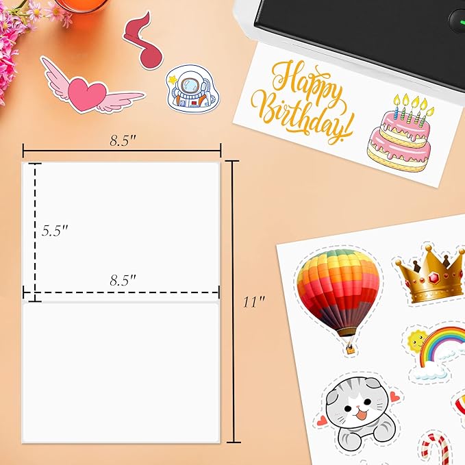 8.5" x 5.5" Half Page Self Adhesive Shipping Label, Compatible Laser & Inkjet Printers, White, 2 Labels Per Sheet(4000 Sheet Total 8000 Labels)