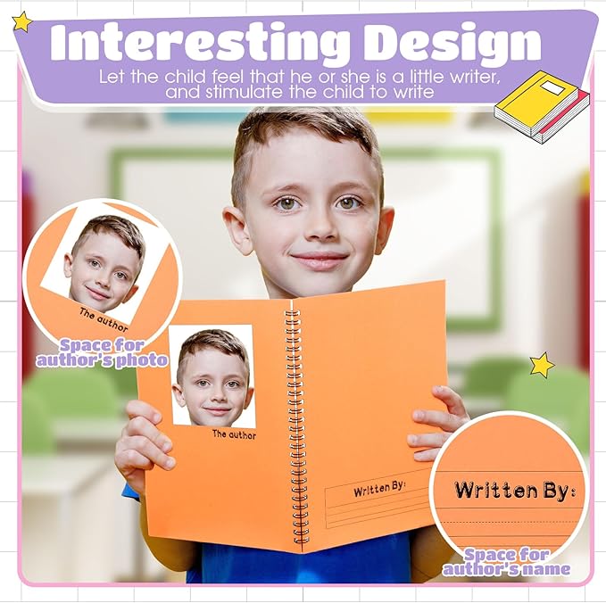 Henoyso 20 Pcs 100/50 Sheets Primary Composition Notebook K-2 Bulk Spiral Primary Journal Drawing Handwriting Practice for Kids Kindergarten 1st 2nd Back to School Supplies (Pastel Color,50 Sheets)