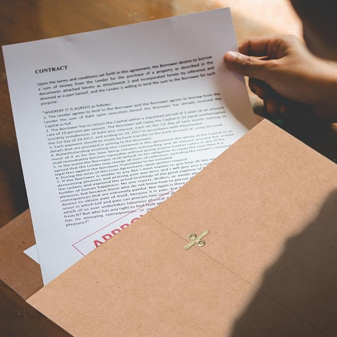 Teling 50 Pcs Manilla Envelopes Clasp Kraft Catalog with Closure for Storing Mailing 28 lb Kraft Envelope Paper for Office Document School Business Home(Brown,10 * 13)