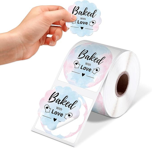 Phomemo 2" Pink Round Label Stickers Roll for 4X6 Thermal Label Printer for Small Business Supplies - 750pcs / Roll - Commercial Grade Thermal Labels for Custom Stickers Personalized & Business Logo