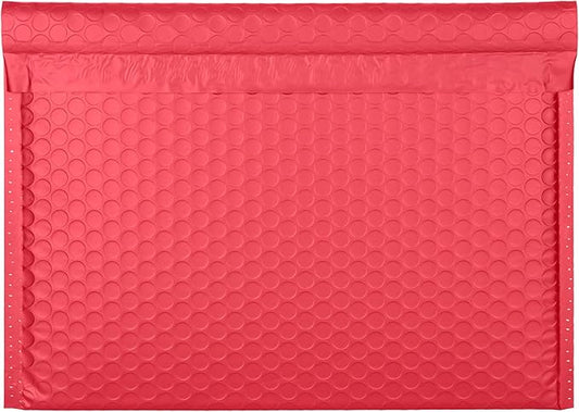 Red Side-Loading Bubble Mailers 12 x 9 Inches,Self-Seal Padded Mailing Envelopes, Pack of 27