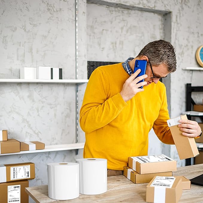 MFLABEL® 24 Rolls of 450 Labels 4x6 Direct Thermal Shipping Labels for Zebra 2844 ZP-450 ZP-500 ZP-505