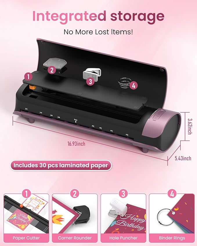 Laminator Machine Thermal Laminating Machine with Sheets 11x17 Personal Laminator for Teachers, 13 Inch Lamination Machine 60S Warm Up Office Presentation laminators, A3 Portable Paper Laminate Kit