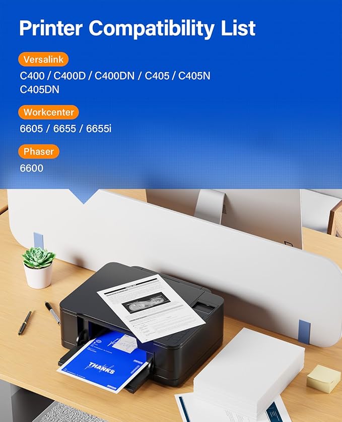 108R01121 Drum Unit Set 4-Pack (Not Toner) Black Cyan Magenta Yellow Replacement for Xerox Versalink C400 C400D C400DN C405 C405N C405DN Phaser 6600 Workcenter 6605 6655 6655i Laser Printer Image-Drum