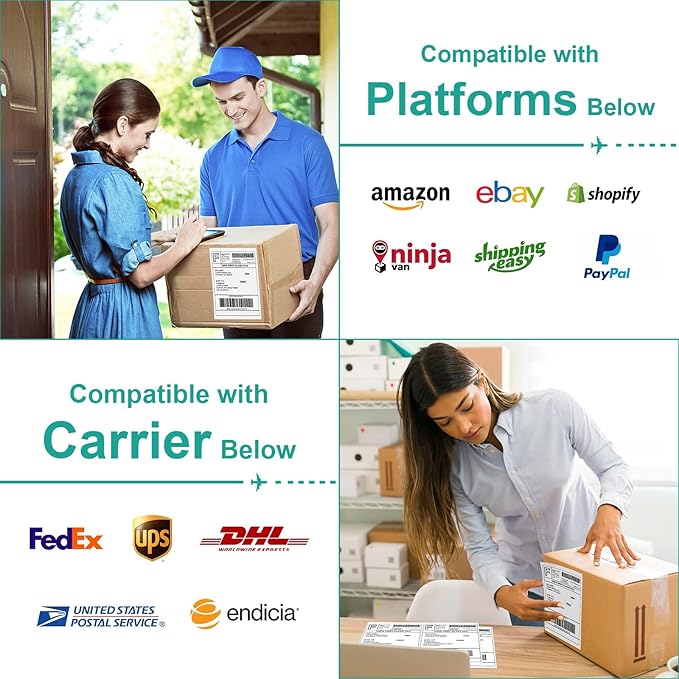 MFLABEL Half Sheet Label Laser/Ink Jet USPS UPS FedEx Shipping Label 8.5 x 11 Inches Packaging Labels, Address Labels for Laser & Inkjet Printers, 5000 Count(2500 Sheets)