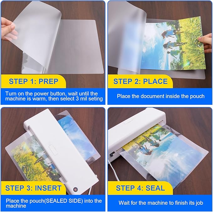 400 Pack Laminating Sheets, 3 Mil, 9 x 11.5 Inches Thermal Laminating Pouches Lamination Sheet Paper for Laminator, Clear, Letter Size, Office and School Supplies