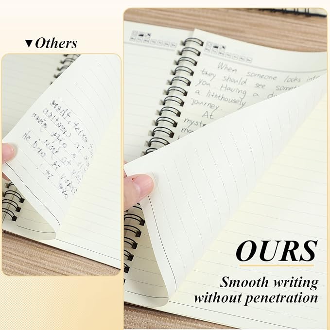 12 Pack Small Spiral Notebook A5 Lined College Ruled Spiral Journal Notebook 5.5 x 8.3 Inch Kraft Cover, 120 Pages for Work Students Office Business(Brown, Black)