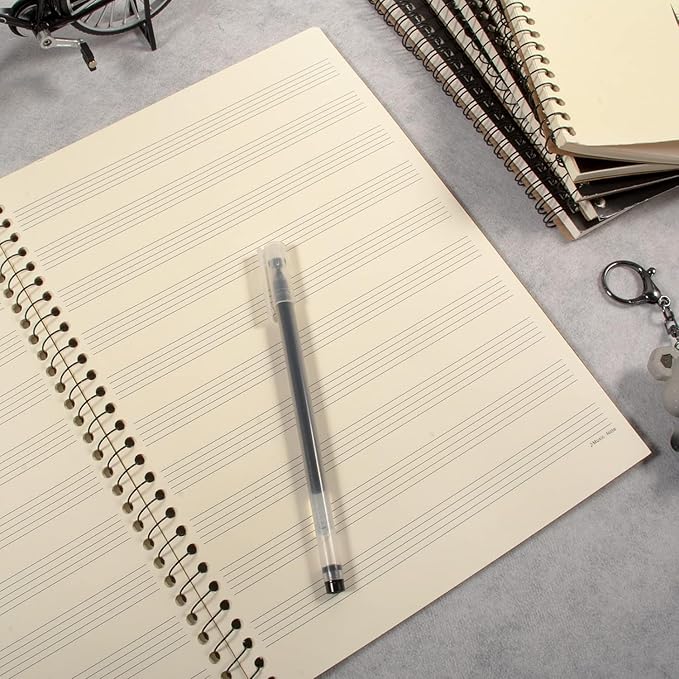MAXCURY Blank Sheet Music Composition Manuscript Staff Paper Art Music Notebook Black 100 Pages 26x19cm (Music Factory)